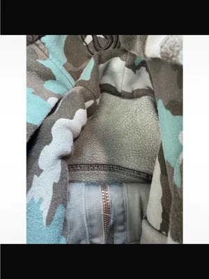 lululemon athletica Teal & Black Camo Full-Zip Hooded Jacket thumbnail 6