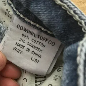 TuffRider Y2K Cowgirl Tuff Co Fearless Distressed Barbed Wire Jeans Medium Wash JSFRLS W27 thumbnail 5