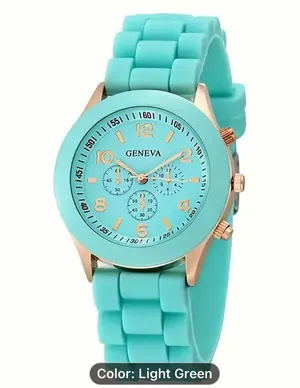 Light Green Quartz Watch, Triple Dial and Water thumbnail 1