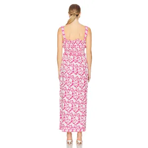 Saylor Denise Tiered Pink Floral Maxi Womens Dress Small thumbnail 3