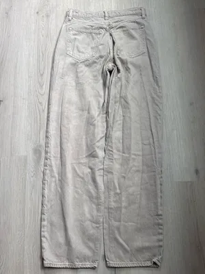 Abercrombie & Fitch Light Beige Wide-Leg Jeans thumbnail 2