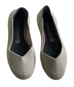 Rothy’s The Flat Round Toe Shoe Sz 8 Stretch Slip On Comfort Gray thumbnail 1