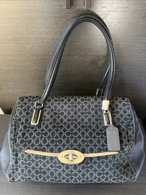 Coach Black Signature Canvas Shoulder Bag thumbnail 2