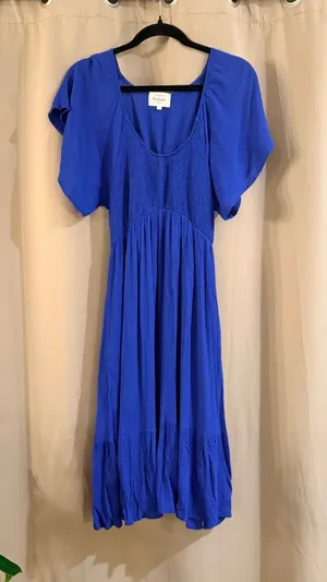 Bohme Cobalt Blue Smocked Midi Dress thumbnail 1