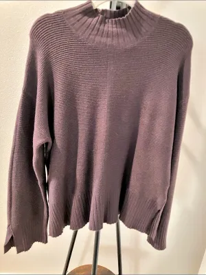 CYRUS Ribbed Sweater in Brown bell sleeves wide band thumbnail 2