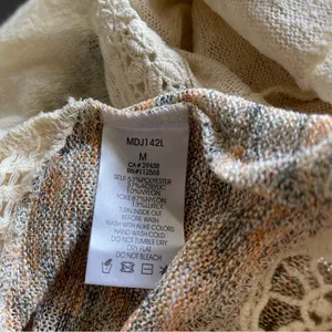 Miss Me Pointelle & Crochet Hooded Cardigan Sweater Medium NWT thumbnail 9
