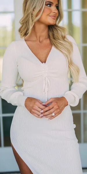 These Three Boutique Paisleigh Knit Dress - Cream thumbnail 2