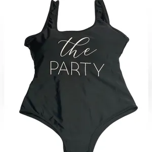 Black High Cut One Piece Swimsuit "The Party" Size Large thumbnail 5
