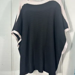 JENNIE LIU Women's Cashmere Blend Rib Knitted Poncho Sweater One Size NW… thumbnail 7