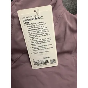 Lululemon Women’s Align Tank Top LVLX Lavender Luxe Purple Size 6 New w/tag thumbnail 3
