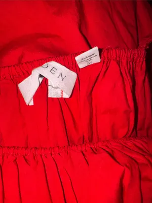 NEW DÔEN Clover organic Cotton Deep tomato Red Sleeveless Midi-Dress SZ M thumbnail 6