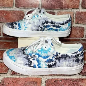 Pre-Owned Vans Doheny Blue Tie Dye Casual Skate Shoes Sneakers Size 8 508731 thumbnail 4