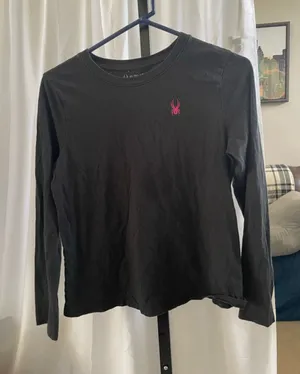 Women's Spyder Long Sleeve Tee Black Pink Size M thumbnail 1