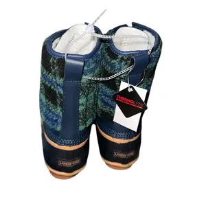 Lands' End NWT Insulated Sherpa Fleece Lined Duck Boots Evergreen Blackwatch Plaid thumbnail 7