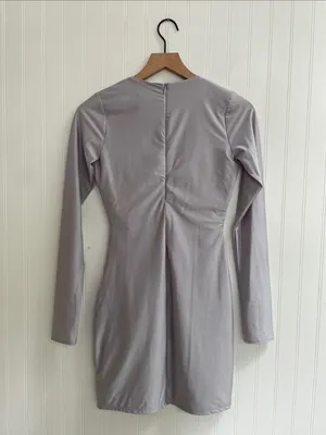 NAKED WARDROBE Figure U Out Mini Dress Long Sleeve Bodycon Size L NWT thumbnail 4