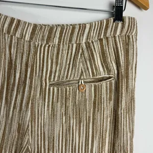 Free People Marta Yarn Dye Trouser Pants Sz 4 Stripe Wide Leg Cotton thumbnail 12