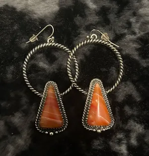 Spiny oyster earrings Orange thumbnail 1