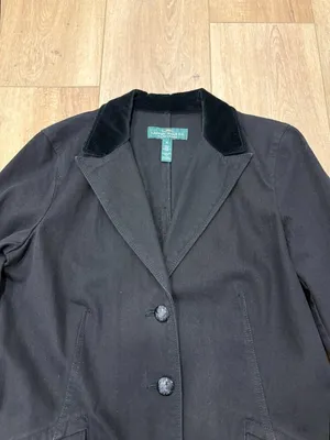 Vtg! 🌟 Lauren Jeans Co🌟 Ralph Lauren Denim Riding Jacket Black Sz M thumbnail 4