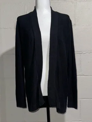 J. Crew Black Linen Blend Open Cardigan Size Medium thumbnail 1