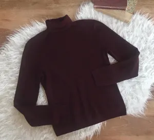 Burgundy Turtleneck Sweater Red Size XS thumbnail 2