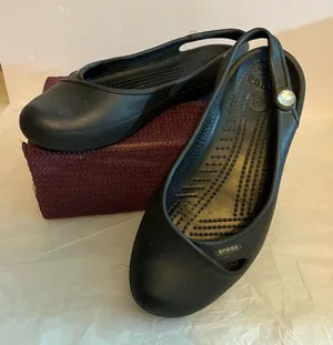 Crocs Womens Slip On Slingback‎ Ballet Flat W/Gem Round Toe Beach Black Sz 7w thumbnail 1