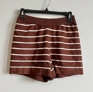 Striped Sweater Sweat Shorts brown‎ white size small thumbnail 1
