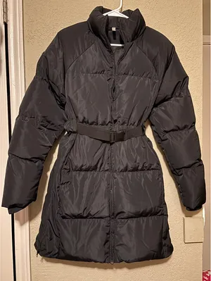 Fabletics Women's Black Puffer Coat with Belt Size S thumbnail 1