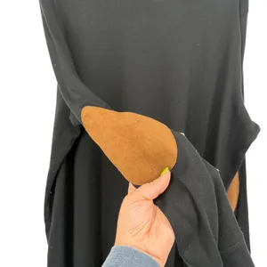 Lauren Ralph Lauren Top Women 3X Black Suede Elbow Patch Zipper Shoulder Cotton thumbnail 7