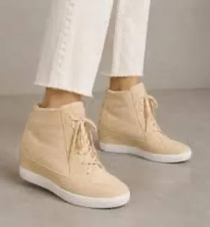 Sorel out n about Wedge Sneakers Womens 9.5 Tan Sand Excellent Suede trendy thumbnail 1