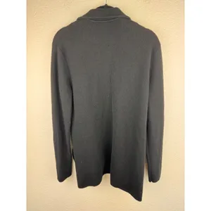 J. Crew Womens Open Front Merino Wool Knit Blazer Cardigan‎ Jacket Black Small thumbnail 4