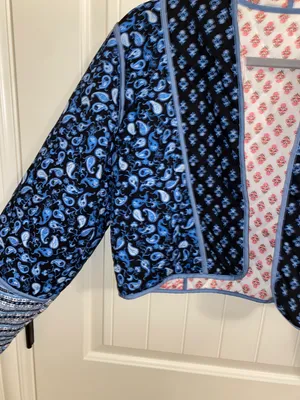 Reversible quilted jacket size Large Blue thumbnail 4