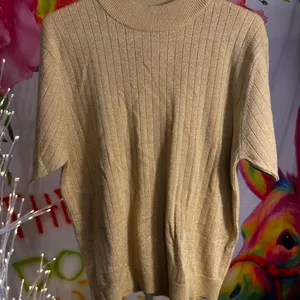 Sag Harbor H88. - Gold sparkly short sleeve sweater thumbnail 1