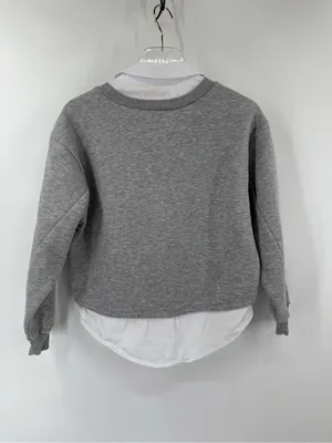 Anthropologie Maeve gray sweatshirt with white shirt is xx small thumbnail 3