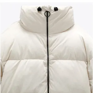 ZARA NWT oyster white water repellent puffer jacket thumbnail 6