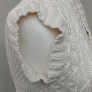 Aerie Cable Knit Cream Sweater Vest XS GrandmaCore Cozy Comfy Winter Cabincore thumbnail 7