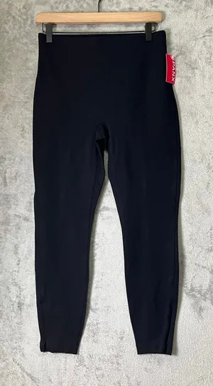 SPANX Ponte Zip Leggings Classic Black Women’s Stretch Slim Ankle Pants New thumbnail 1
