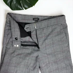 LOFT Glen Plaid Check Wide Leg Trousers thumbnail 9