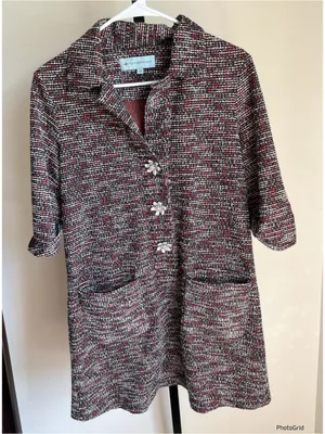 Tuckernuck Scout Tweed Jewel Flower Button Dress XS thumbnail 3