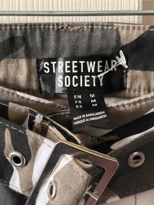 Streetwear Society Camo Print Cargo Jogger Pants w/Belt Sz M Fall Y2K 2000’s thumbnail 6
