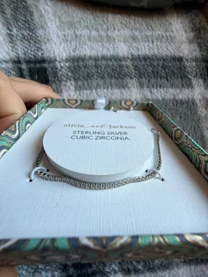 Olivia and Jackson Sterling Silver and Cubic Zirconia Adjustable Bracelet thumbnail 2