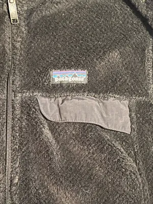 Womens M Patagonia Re-Tool Full Zip Fleece Jacket-Black High Pile Fuzzy Zippered thumbnail 7