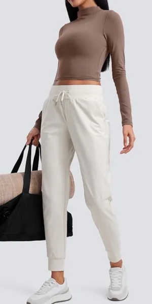 Crz Yoga Golf Gorpcore Athleisurewear Activewear Cream Bone Jogger Pants M thumbnail 1