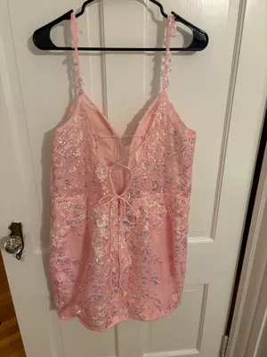 Pink Lace dress Size 16 thumbnail 4