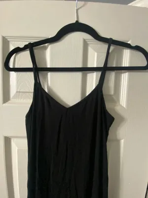 Black strapless dress with a high slit thumbnail 2