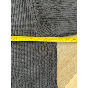 Free People Oversized Turtleneck Sweater Ribbed Knit Black Medium thumbnail 6