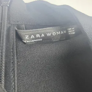 Zara Woman Black Dress Cut Out Choker Neck Short‎ Sleeve Mini Medium thumbnail 4