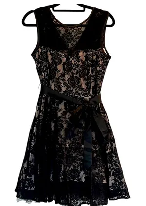 dj jaz dress 4 black lace sleeveless evening cocktail size 12. thumbnail 1