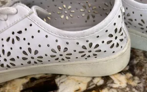 White airy sneakers with flower cutouts Size 8 thumbnail 3