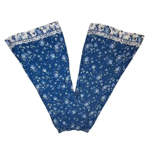 VICI Wide Leg Floral Pants Size M High Rise Pleat Front Hippie Boho Festival thumbnail 5