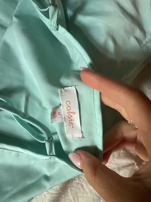 Teal colsie satin tank top Blue Size M thumbnail 3